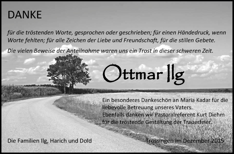 Traueranzeigen Von Ottmar Ilg Schwaebische De Trauerportal