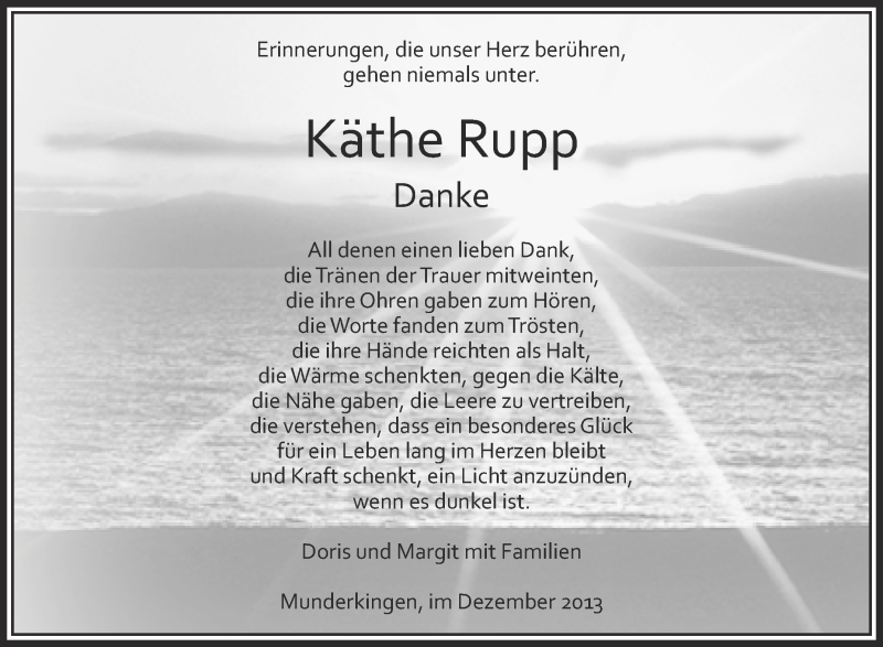 Traueranzeigen Von K The Rupp Schwaebische De Trauerportal