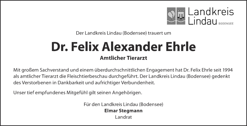  Traueranzeige für Felix Alexander Ehrle vom 29.08.2014 aus Schwäbische Zeitung