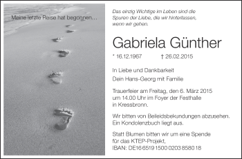 Traueranzeigen von Gabriela Günther schwaebische de Trauerportal