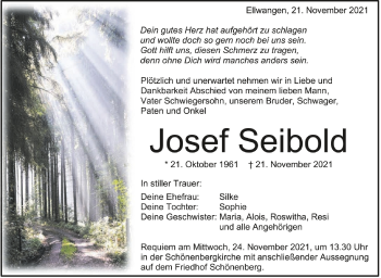 Traueranzeigen Von Josef Seibold Schwaebische De Trauerportal