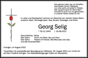 Anzeige von Georg Selig von Schwäbische Zeitung