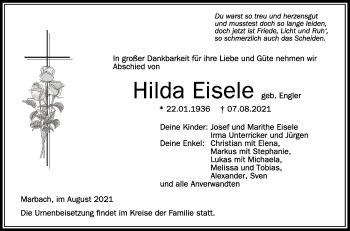 Anzeige von Hilda Eisele von Schwäbische Zeitung