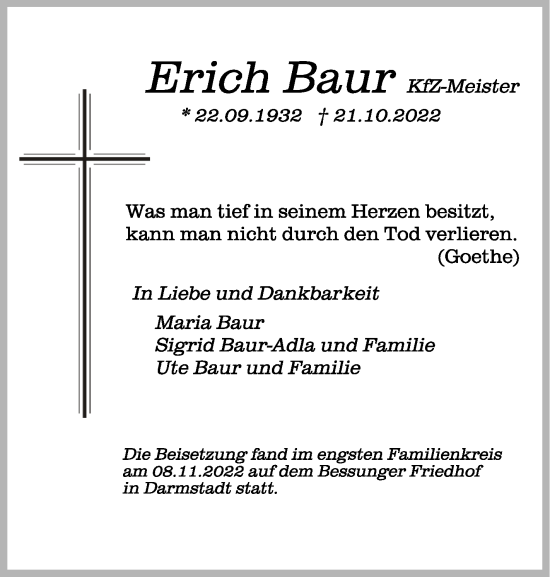 Traueranzeigen Von Erich Baur Schwaebische De Trauerportal