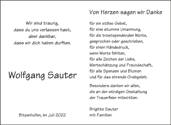 Traueranzeigen Von Wolfgang Sauter Schwaebische De Trauerportal