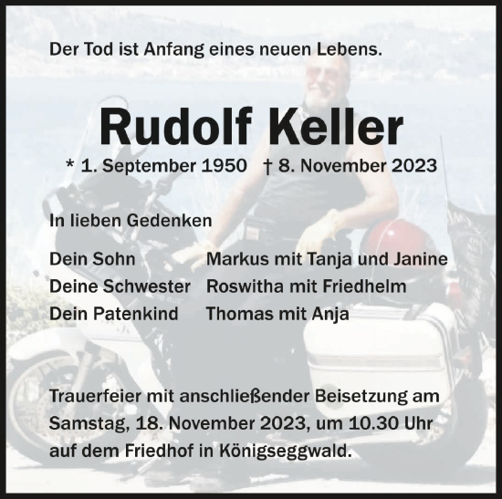 Traueranzeigen Von Rudolf Keller Schwaebische De Trauerportal