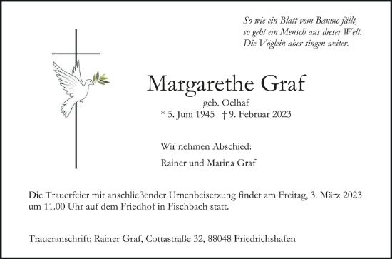 Traueranzeigen Von Margarethe Graf Schwaebische De Trauerportal