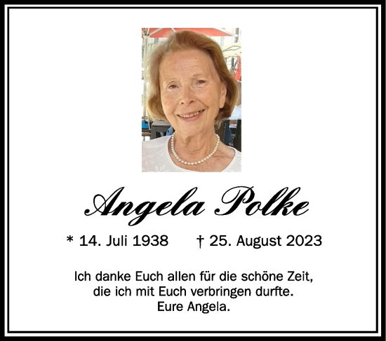 Traueranzeigen Von Angela Polke Schwaebische De Trauerportal