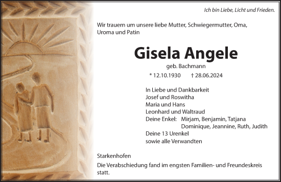 Traueranzeigen Von Gisela Angele Schwaebische De Trauerportal