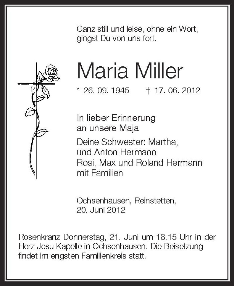 Traueranzeigen Von Maria Miller Schwaebische De Trauerportal   2d7ffa30c3fb31dffec221ed9f4d92ff 360d915655fe4d4fb297716f249259d1 