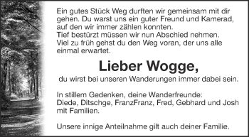 Anzeige von Wogge  von Schwäbische Zeitung