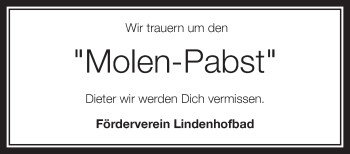 Anzeige von Molen-Pabst  von Schwäbische Zeitung