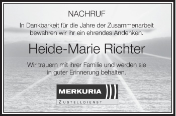 Anzeige von Heide-Marie Richter von Schwäbische Zeitung