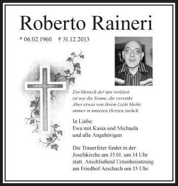 Traueranzeigen von Roberto Raineri | schwaebische.de Trauerportal