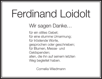 Anzeige von Ferdinand Loidolt von Schwäbische Zeitung