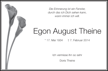 Anzeige von Egon August Theine von Schwäbische Zeitung