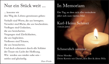 Anzeige von Karl-Heinz Sehmer von Schwäbische Zeitung