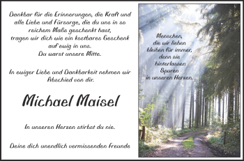 Anzeige von Michael Maisel von Schwäbische Zeitung