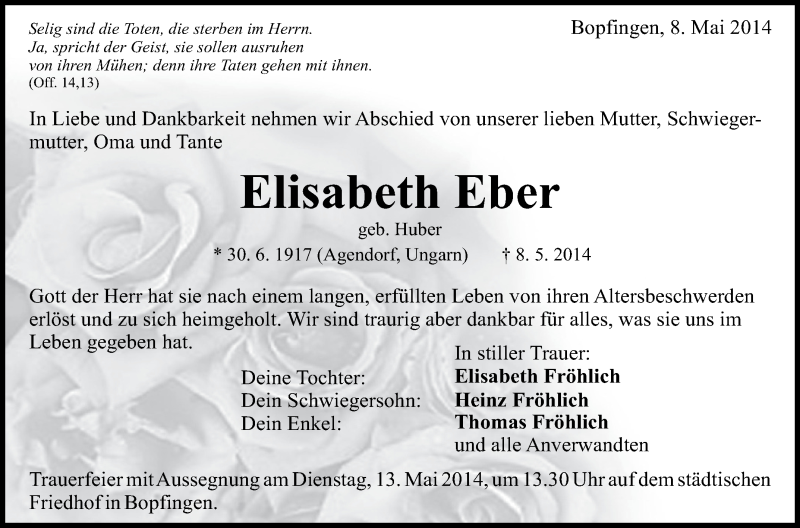 Traueranzeigen Von Elisabeth Eber Schwaebische De Trauerportal My Xxx