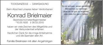Anzeige von Konrad Brielmaier von Schwäbische Zeitung