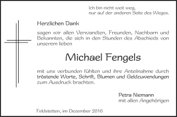 Anzeige von Michael Fengels von Schwäbische Zeitung