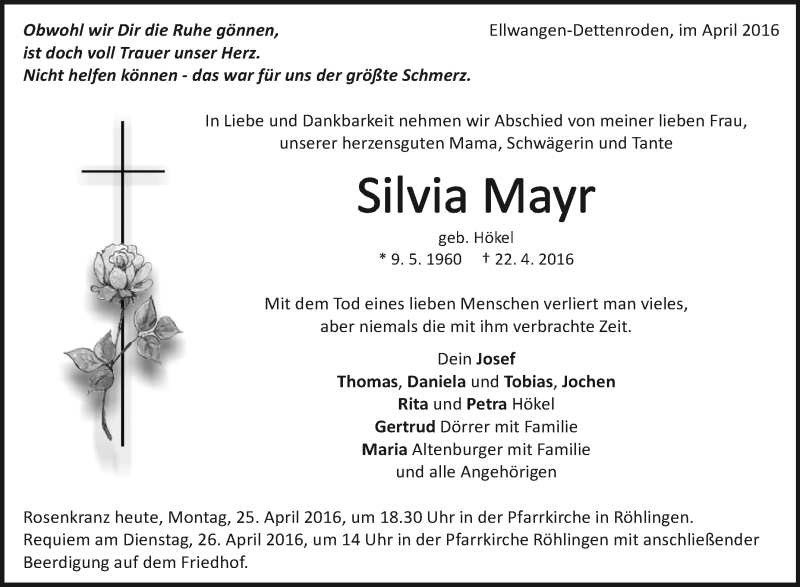 Traueranzeigen Von Silvia Mayr Schwaebische De Trauerportal My Xxx