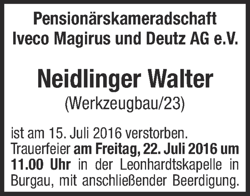 Traueranzeigen Von Walter Neidlinger | Schwaebische.de Trauerportal