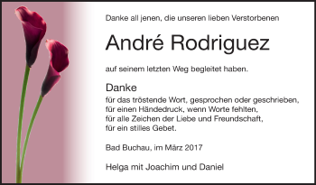 Anzeige von André Rodriguez von Schwäbische Zeitung