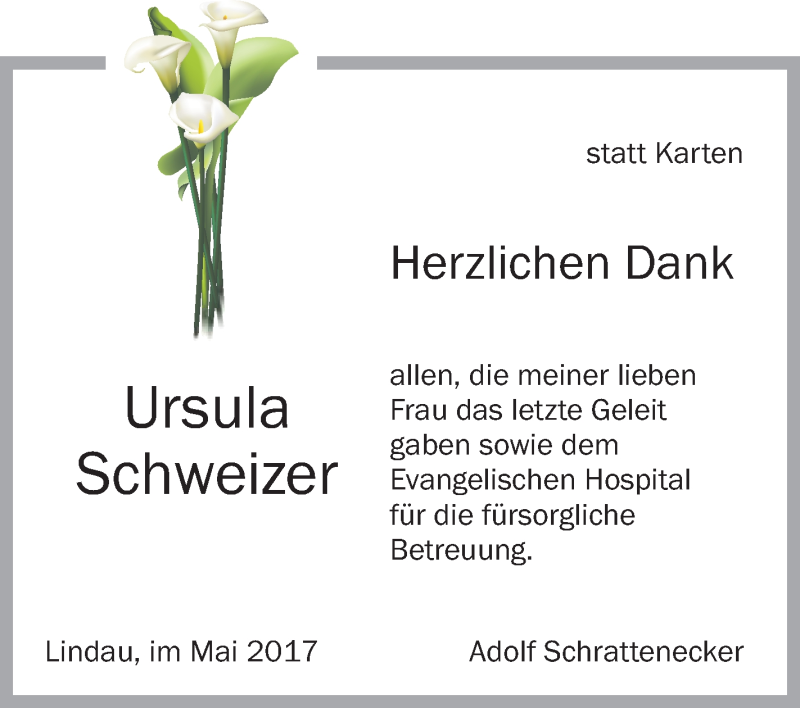 Traueranzeigen Von Ursula Schweizer Schwaebische De Trauerportal My
