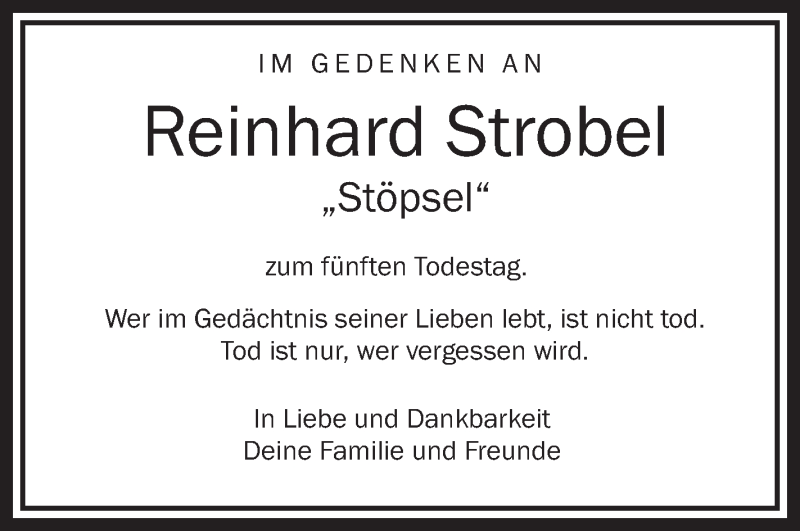 Traueranzeigen Von Reinhard Strobel Schwaebische De Trauerportal