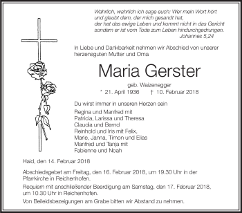 Traueranzeigen von Maria Gerster | schwaebische.de Trauerportal