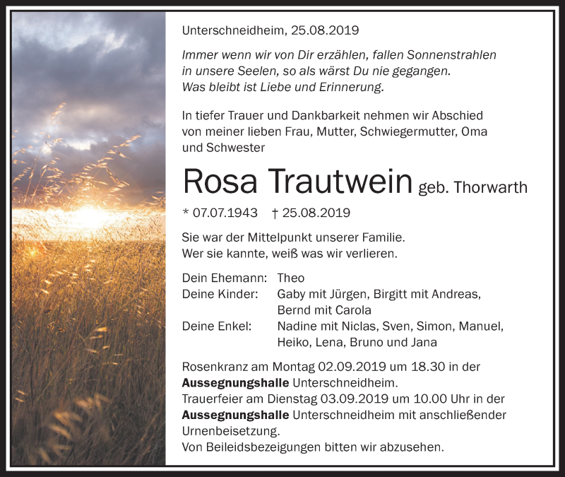 Traueranzeigen Von Rosa Trautwein Schwaebische De Trauerportal My Xxx