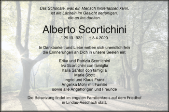 Anzeige von Alberto Scortichini von Schwäbische Zeitung