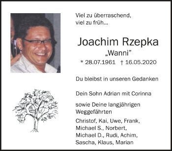 Anzeige von Joachim Rzepka von Schwäbische Zeitung