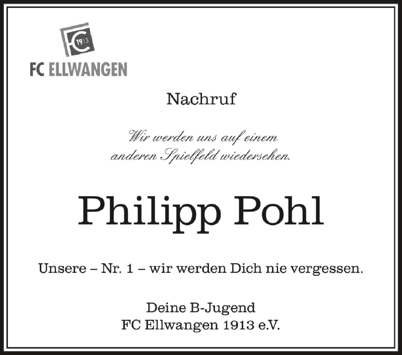  Traueranzeige für Philipp Ruwen Pohl vom 08.05.2020 aus Ipf- und Jagst Zeitung