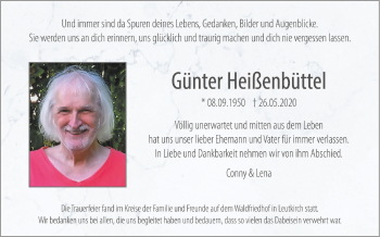 Anzeige von Günter Heißenbüttel von Schwäbische Zeitung