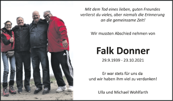 Anzeige von Falk Donner von Schwäbische Zeitung