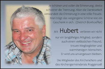 Anzeige von Hubert  von Schwäbische Zeitung