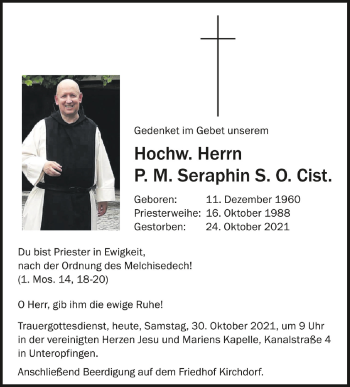Anzeige von In Gedenken an  von Schwäbische Zeitung