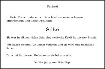 Anzeige von Silke  von Schwäbische Zeitung