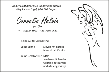 Anzeige von Cornelia Helvic von Schwäbische Zeitung