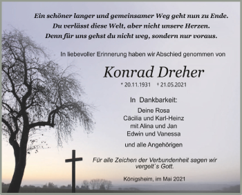 Anzeige von Konrad Dreher von Schwäbische Zeitung