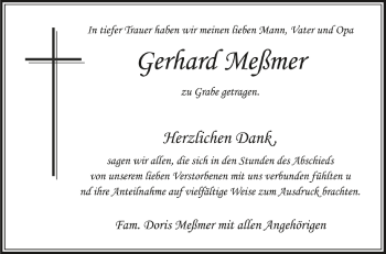 Anzeige von Gerhard Meßmer von Schwäbische Zeitung