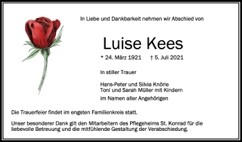 Anzeige von Luise Kees von Schwäbische Zeitung