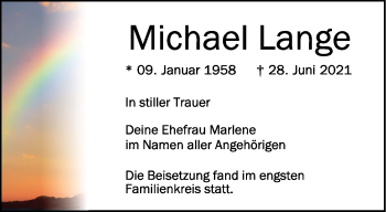 Anzeige von Michael Lange von Schwäbische Zeitung