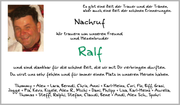 Anzeige von Ralf  von Schwäbische Zeitung
