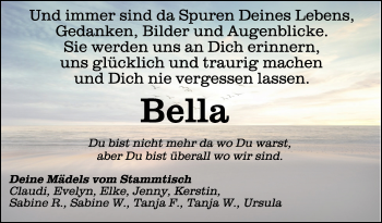 Anzeige von Bella  von Schwäbische Zeitung