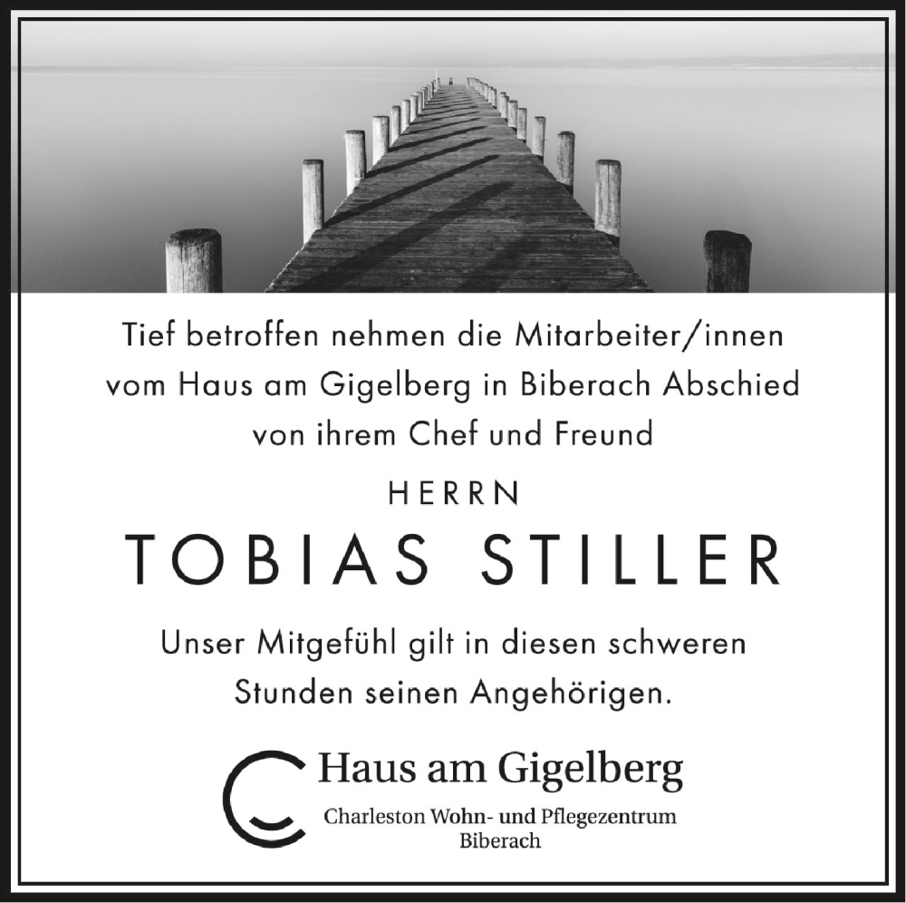  Traueranzeige für Tobias Stiller vom 21.05.2024 aus Schwäbische Zeitung