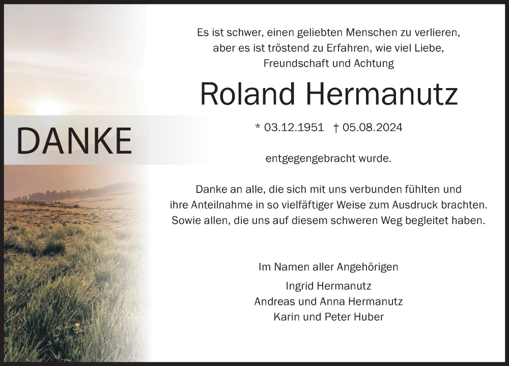  Traueranzeige für Roland Hermanutz vom 07.09.2024 aus Riedlingen