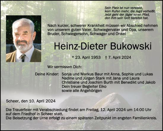 Zur Gedenkseite von Heinz-Dieter Bukowski